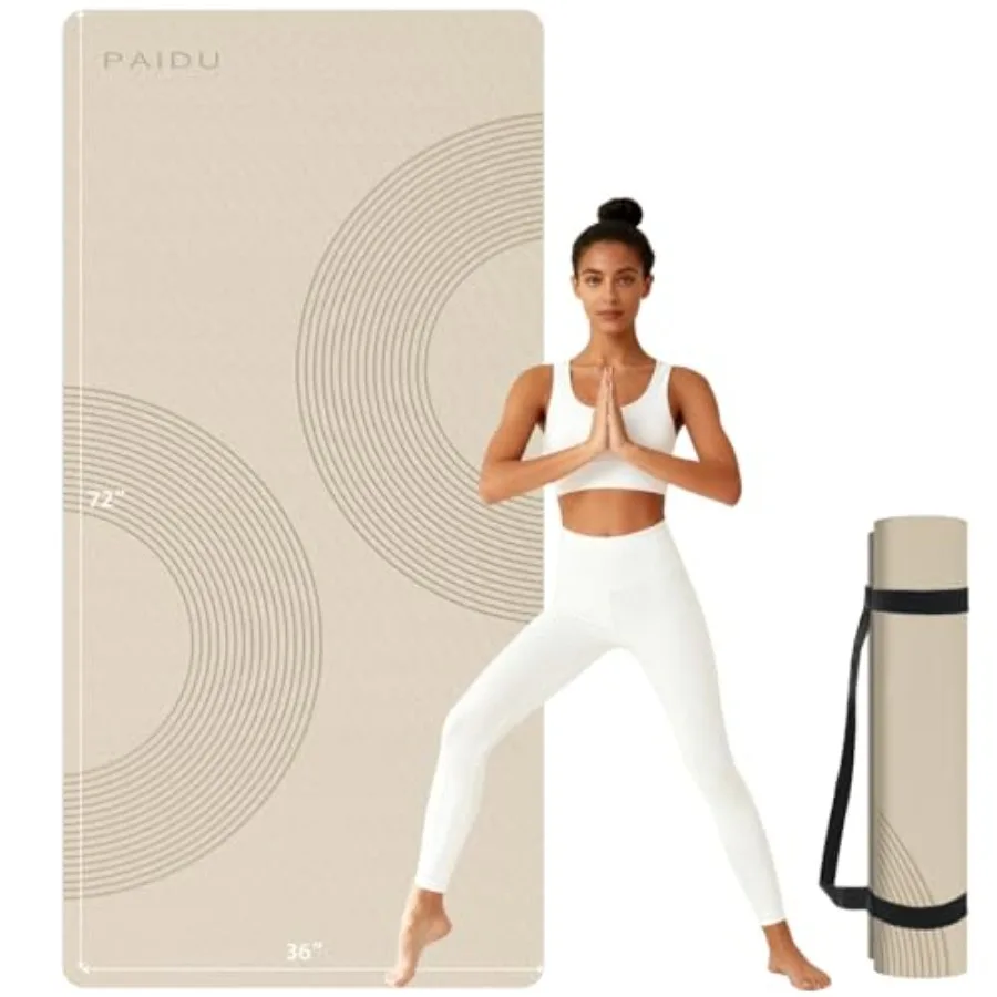 

Large Yoga Mat 72" x 36" x 2/5" 10MM Thick Non-Slip Exercise Mat SGS-Certified POE Material Ideal for Home Gym Yoga Pilates Fit