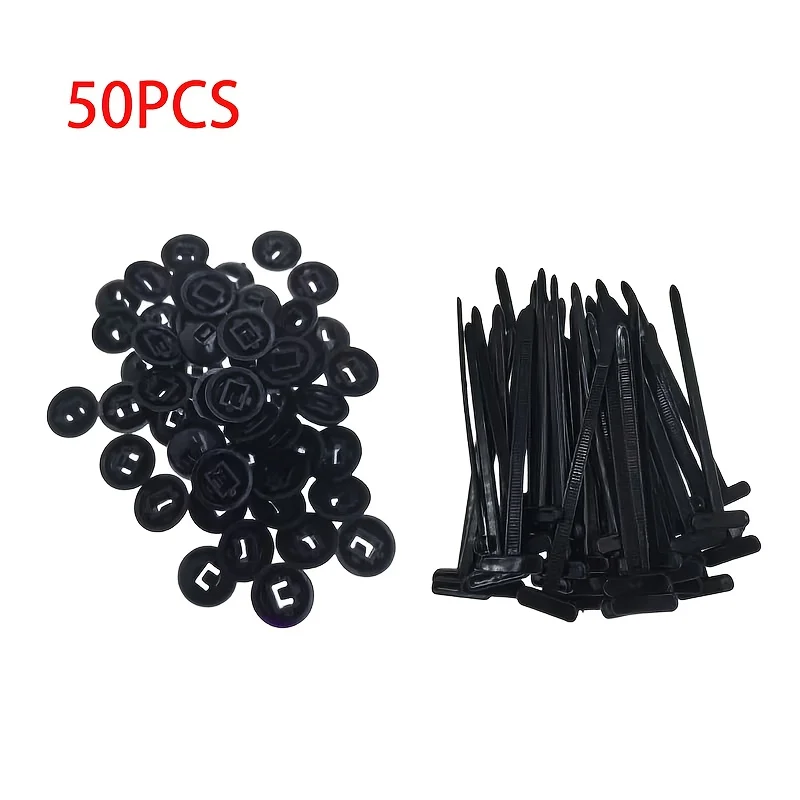 50 Stück selbstsichernde Nylon-Kabelbinder mit schwarzem Kunststoff-Reißverschlusskopf, multifunktionaler Kabel-Organizer für Autoreparatur, Zuhause und Outdoor
