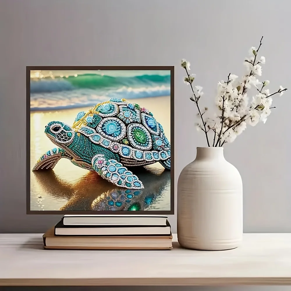 5D Alien Diamond Painting Turtle, DIY Alien Diamond Art Set, Adult Diamond Painting Set, Crystal Diamond Painter Wall Decoration