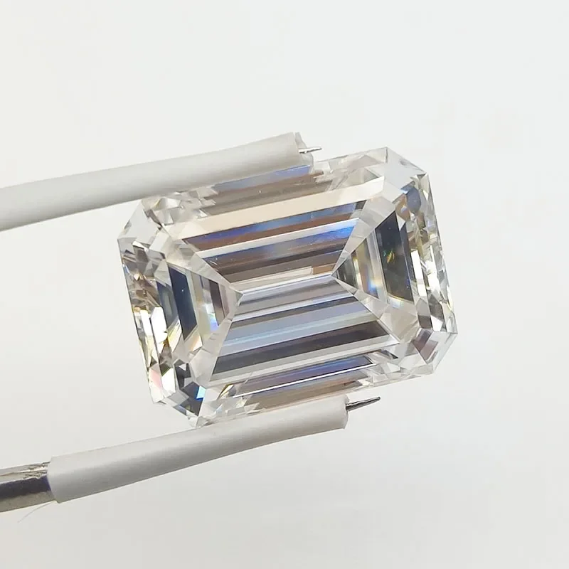 Moissanit Smaragdschliff D-Farbe mit Zertifikat VVS1 für Perlen, Charms, Schmuckherstellung, Halsketten, Ohrringe, Hauptmaterialien – Detail 4