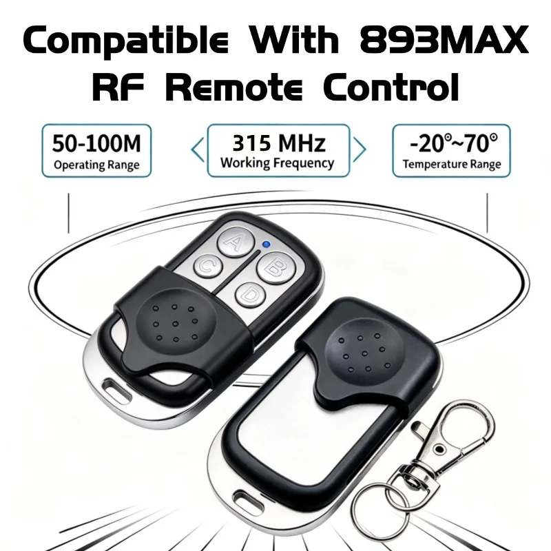 Universal Garage Door Remote Control 4‑Button 315/390MHz For LiftMaster Chamberlain Craftsman Replace 371LM 893LM 81LM Key Fob
