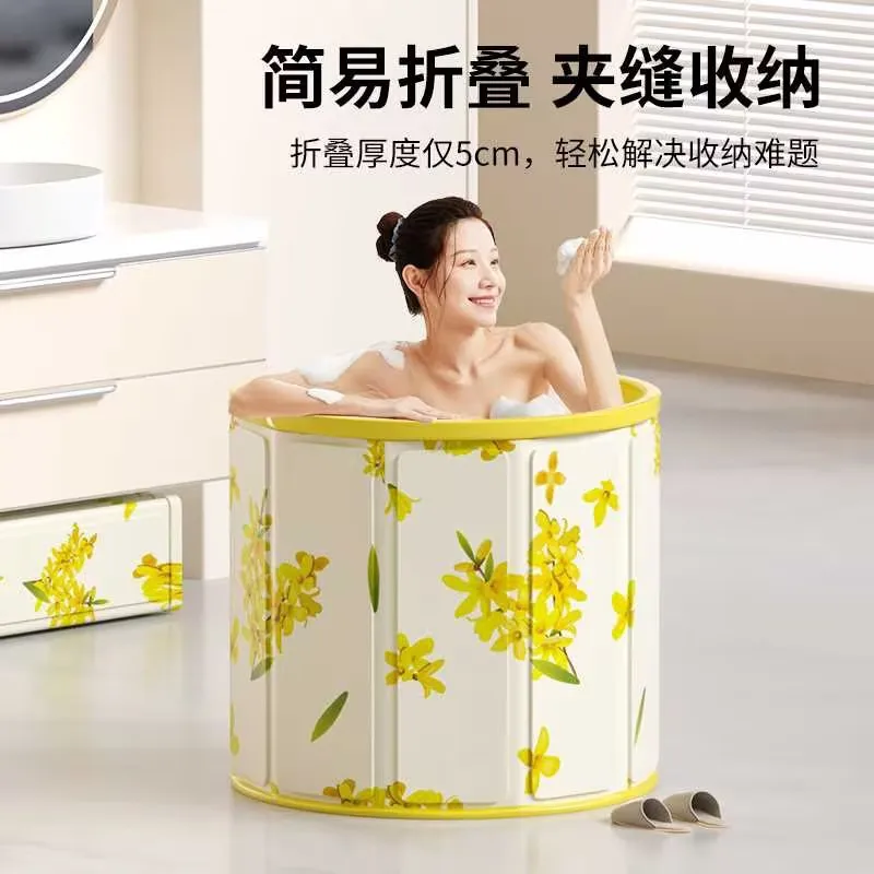 

Adult & child foldable, easy-storage, portable, thermostatic, full-body bath barrel, no-install