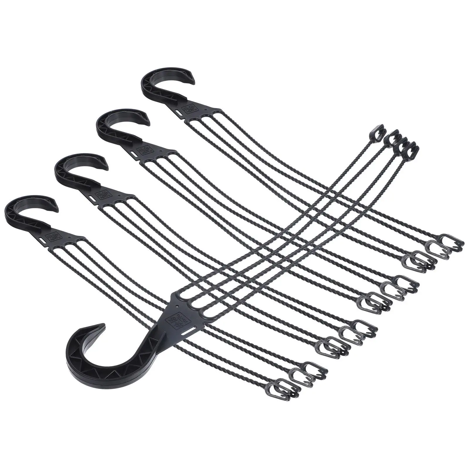 

5Pcs Hanging Flowerpot Hooks Black 45cm 4GrabHooks Durable Plastic WallBasket Holders Practical Sturdy Portable Rotatable