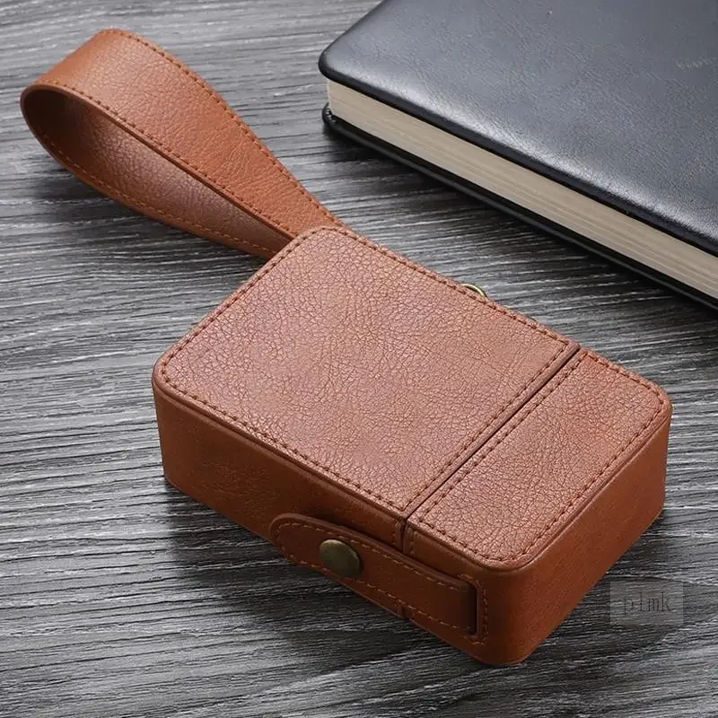 Genuine Leather Cigarette Case Cover Luxury PU Leather Cigarettes Box Holder Big Capacity Lighter Sleeve Gadgets for Women Men