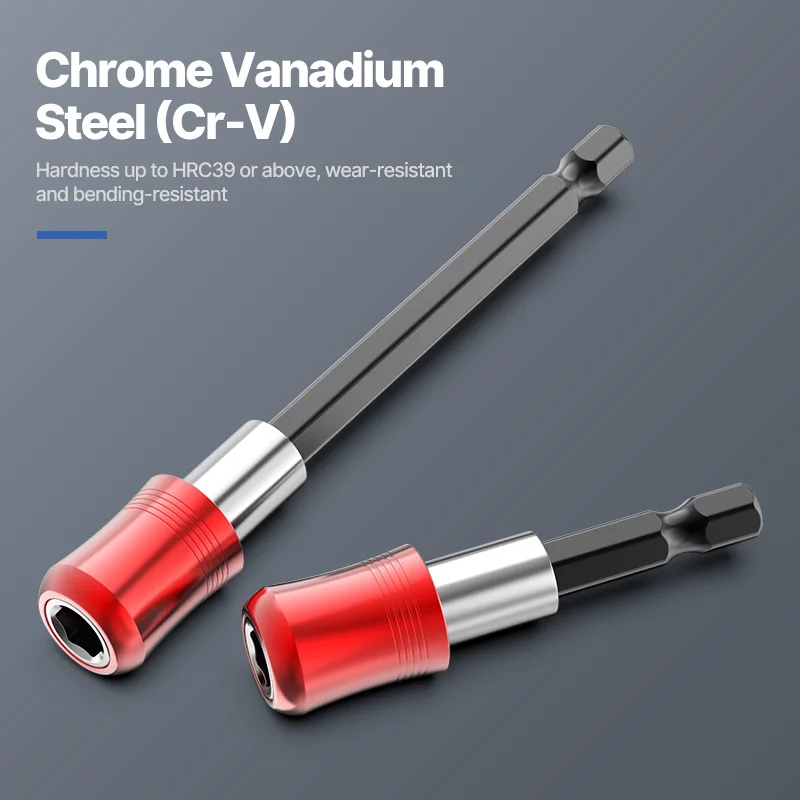 LIDIAO Magnetic Hex Bit Extension Bar Hexagonal Handle Red Three Piece Set Quick Release Self-locking Extension Rod Screwdriver