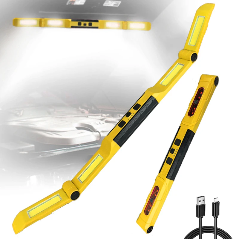 Super Bright 1200 Lumen Magnetic Work Light Type-C Rechargeable Underhood Light for Car Rapair Portable LED Mechanic Flashlight