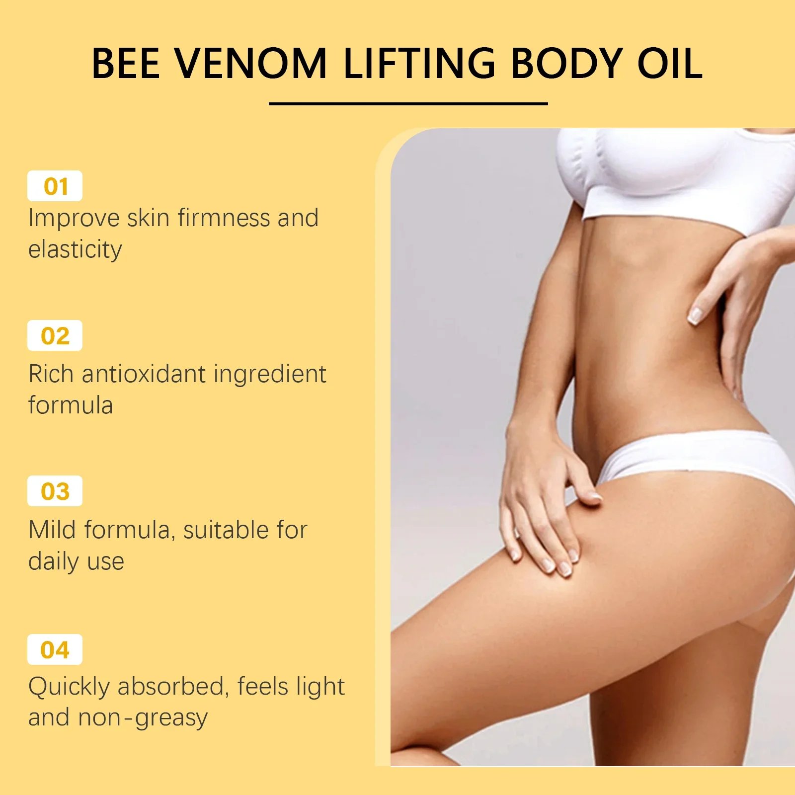 West Month Bee Venom Lifting-Körperöl, straffende Haut, beseitigt Körperfalten, feine Linien, feuchtigkeitsspendendes, formendes Serum, Körperpflege