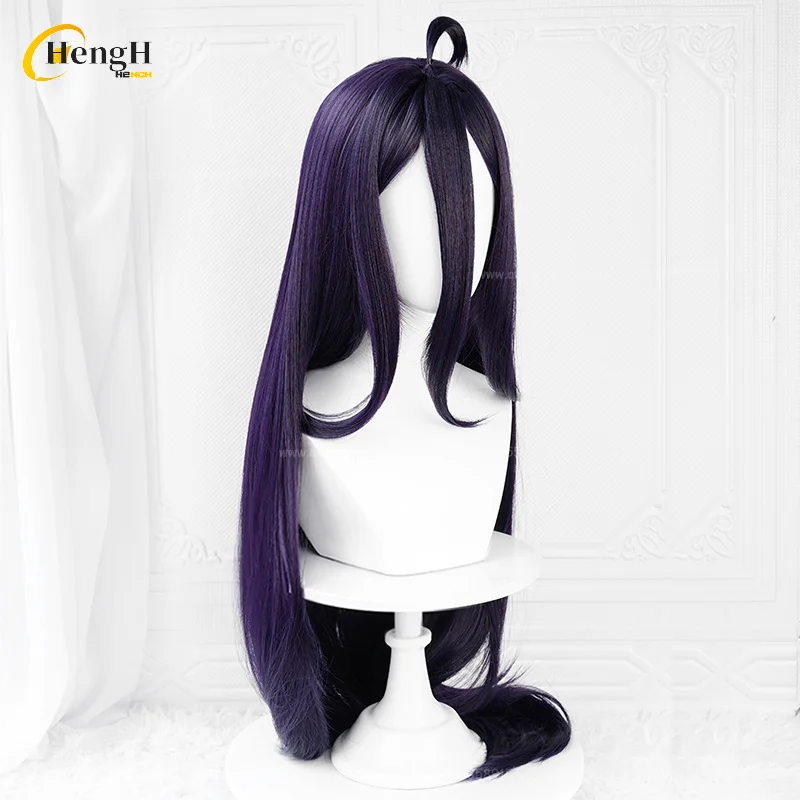 Anime Albedo Synthetic Wig, Long Dark Purple Cosplay