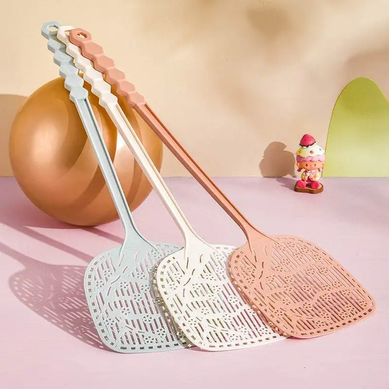 

Thiened Plastic Manual Fly Swatter Bull Tendon Long Rod Large Size Home Use Mosquito Killer for Kitchen Use Pest Control