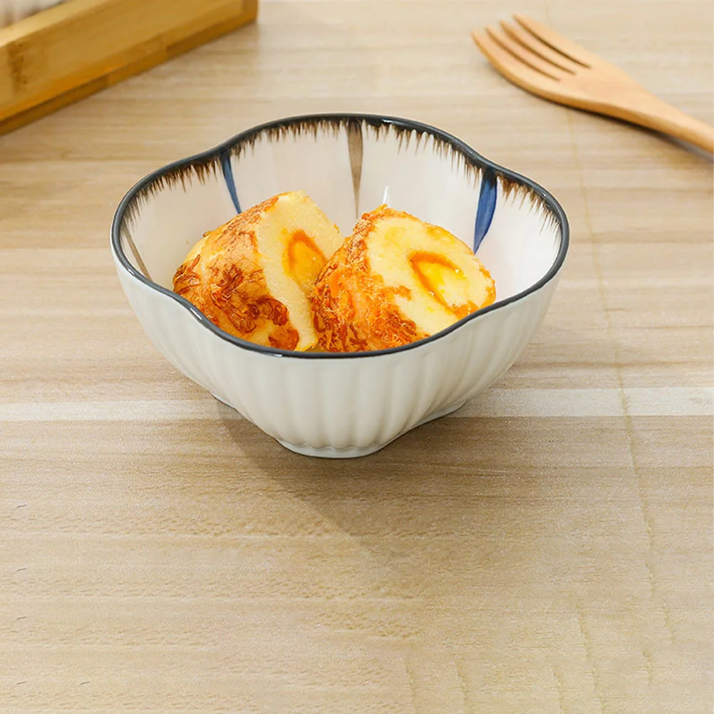 

1Set Snack Dish Set Ceramic Small Plate Wooden Tray Safe Long Service Time Creative Design Unique Dinner