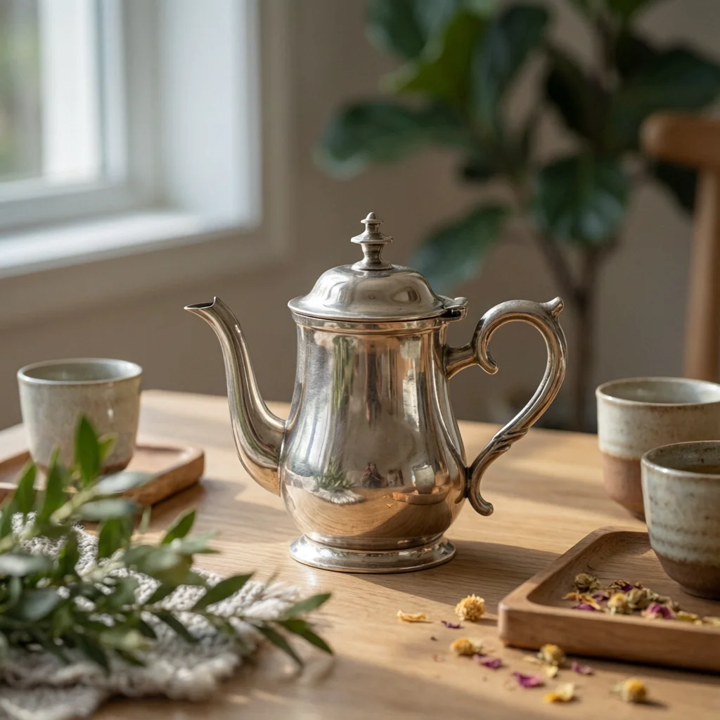 Coffee Pot with Lid Polished Vintage Coffee Pot Beverage Server Elegant for Hosts, Tabletop Display, Tea Service