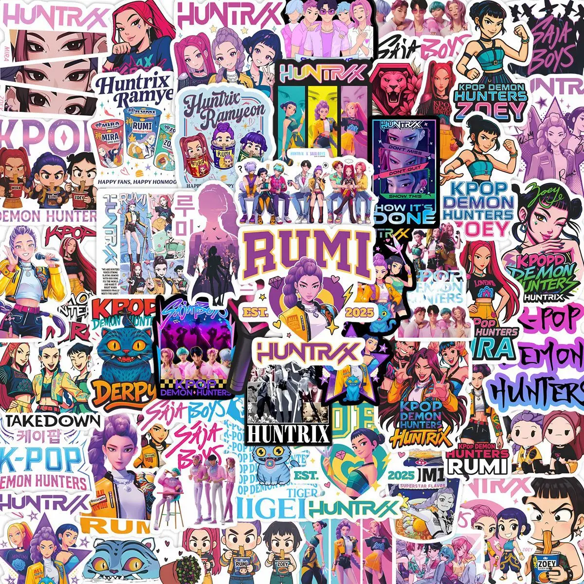 

55PCS Waterproof Kawaii K-Pop Stickers, Cute Anime Aesthetic Decals for Hydro Flask Laptop Phone Helmet, Gift for Teens Girls