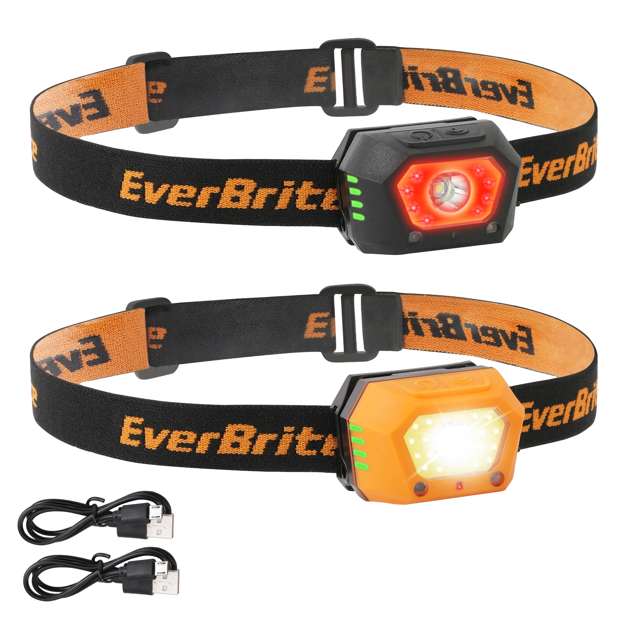 

EverBrite 2 Pack Headlamps Rechargeable Small Led Head Lamps with Motion Sensor for Outage Emergency