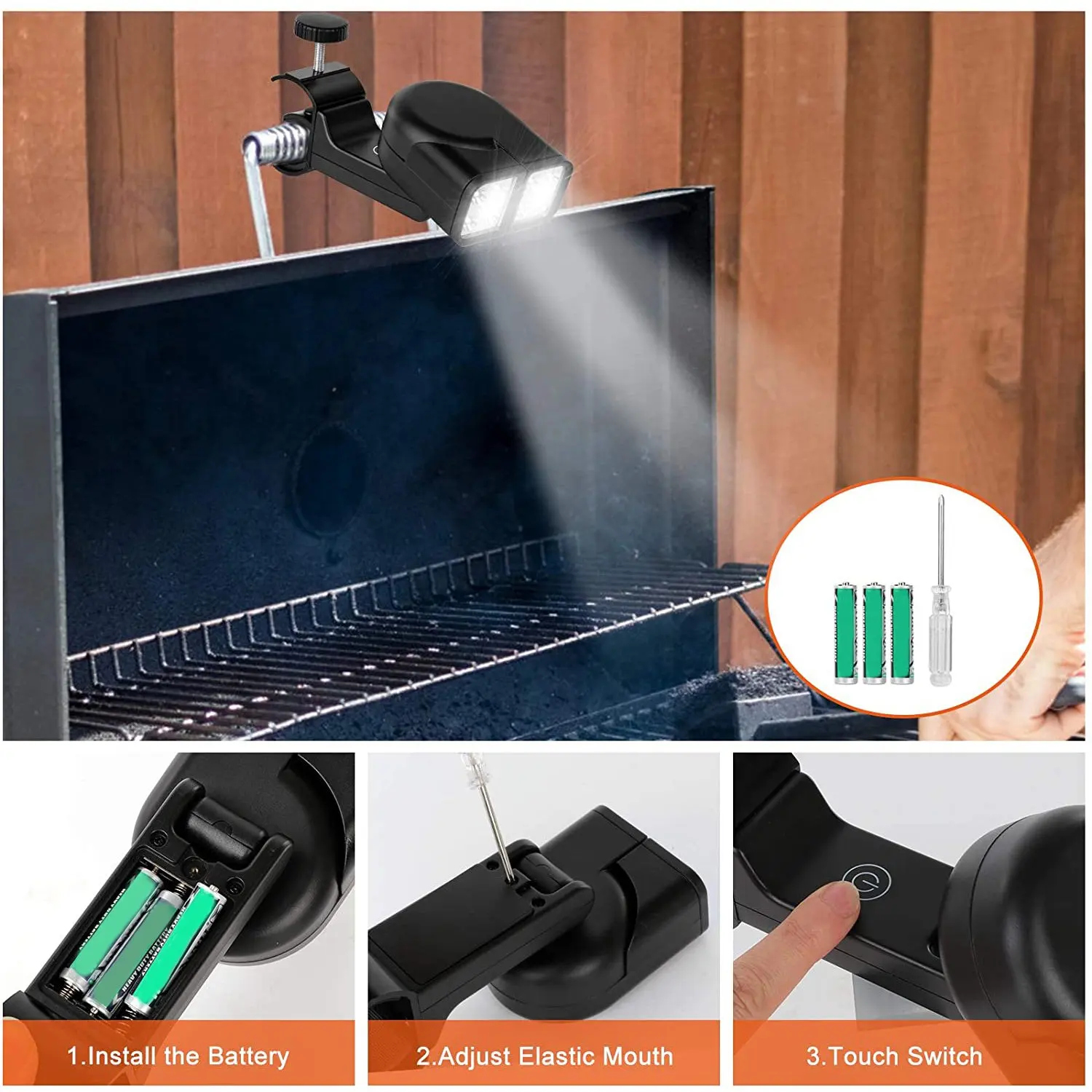 Grill Lights For BBQ Waterproof - Press Switch & 10 Super-Bright Barbecue Led Lamp Heat Resistant & Flexible Light Limited Time