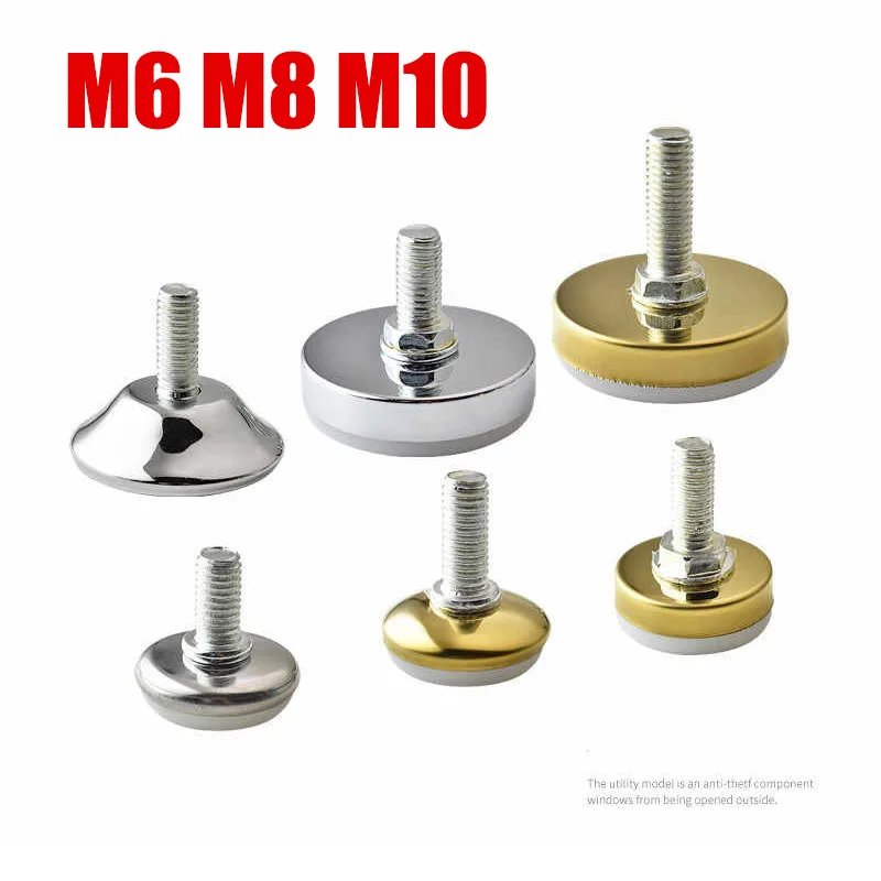 Patas para muebles, Base antideslizante, almohadilla para patas de gabinete, nivelador de pies ajustable, tornillo M6 M8 M10