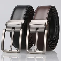 1pc Men's Genuine Leather Cowhide Reversible Belt