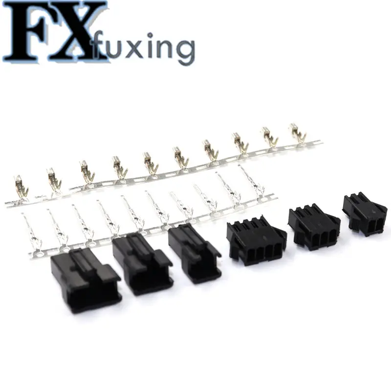 Black JST SM 2.54mm Pitch Connector 2/3/4/5/6/7/8 Pin Male Female Plug Housing Wire Connectors Plastic Shell Crimp Pin Terminal