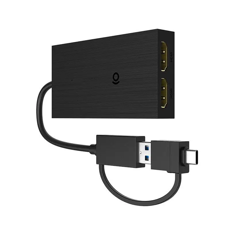 N34R-USB 3.0 To Dual -Compatible 4K Video Graphics Adapter USB-C Display Adapter HDTV/Projector Monitor For Windows 7/8/10 I