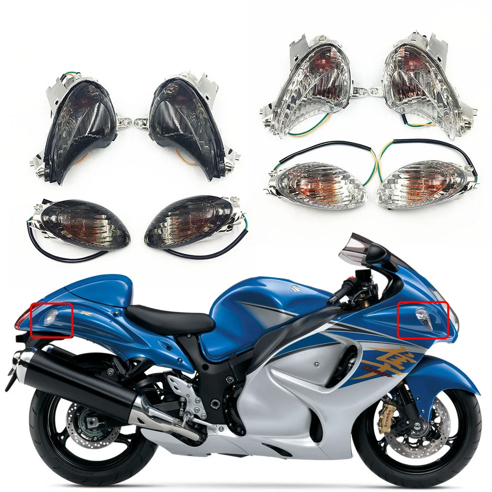 For Suzuki Hayabusa GSX1300R GSXR GSX-R 1300 08-20 E-Marked Rear Turn Signals Blinker Indicator Winkers Light Housing Lens