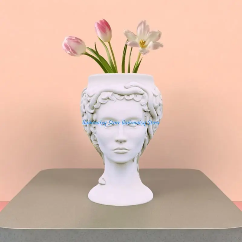573B Flower Pot Mold Silicone Flowerpot Plant Vintage Mould Concrete Cement