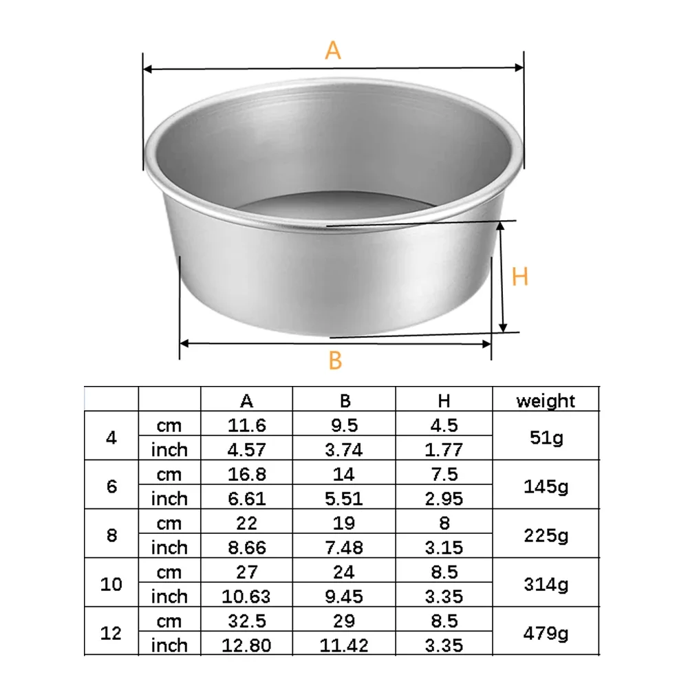 4/6/8/10/12inch Tiered Round Cake Mold Removable Bottom Aluminum Alloy Cake Pan Set Non Stick Baking Mould Kitchen Tools