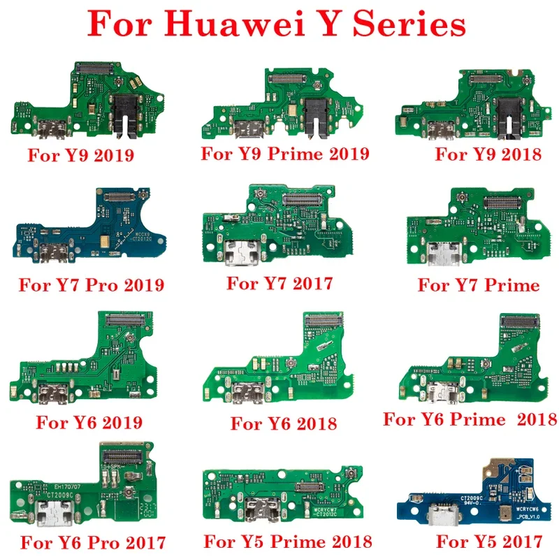 

1pcs NEW Dock Charging Port Connector Flex Cable With MIC For Huawei Y6 Y7 Y9 Pro Y5 Prime 2017 2018 2019 USB Charger Flex