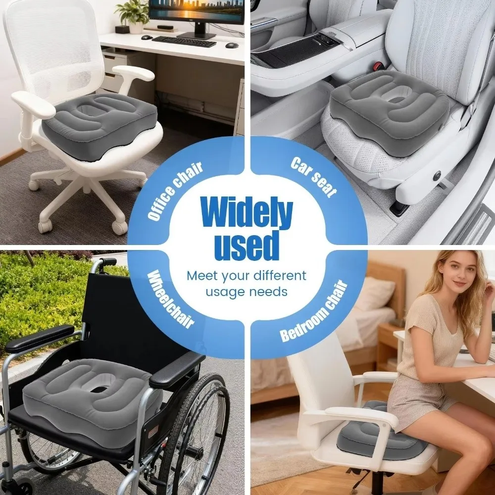 Portable Inflatable Seat Cushion Perforated Design Air Cushion Pressure Ulcer Cushion High Elasticity Travel Cushion