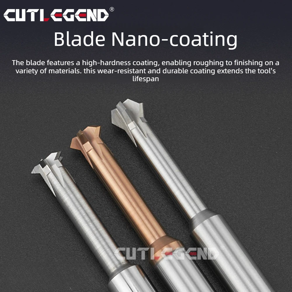 CUTLEGEND Vollhartmetall-Fasenfräser 60 ° 90 ° 120 ° Für Stahl- und Aluminium-CNC-Entgratungswerkzeug, Vorder- und Rückseiten-Entgrater – Detail 4