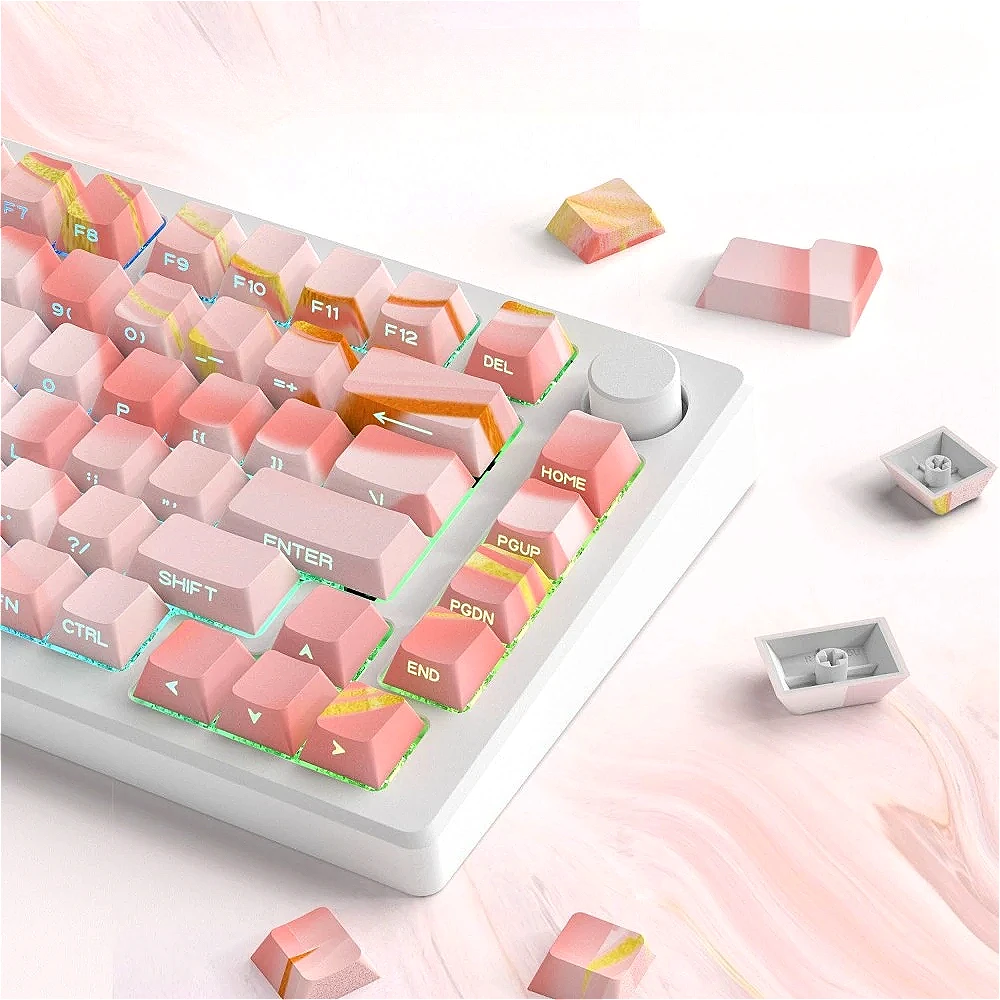 

131 keys, color light transmission, side engraved PBT cherry, keycaps, watercolor, mechanical keyboard for MX switch gaming