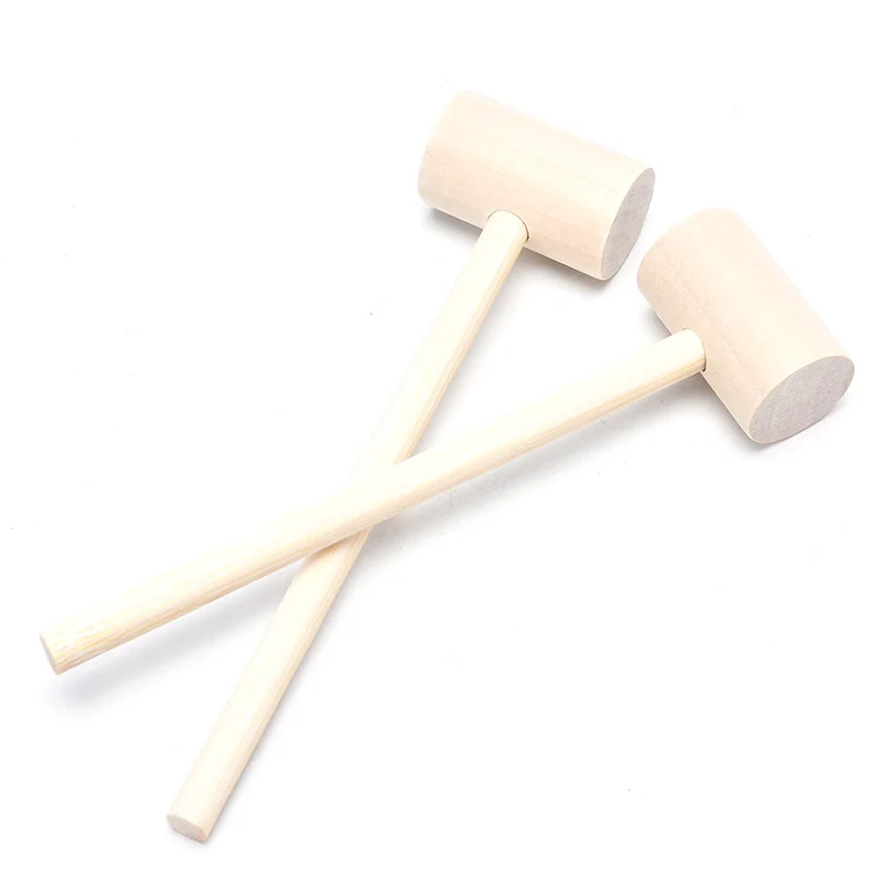 5pcs Solid Wood Mini Hammers Hitting Hammer Cake Mallet Kids Educational Toy