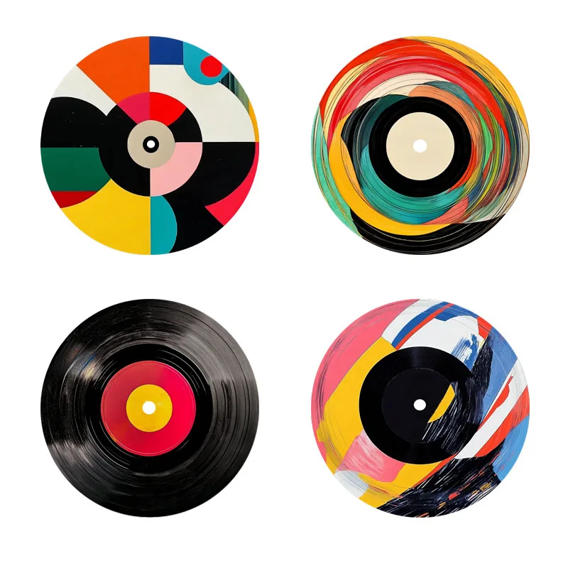 4 Pieces Tape Pattern Printed Coasters, Suitable for Daily Family Party Decoration, Office, Non-Slip Wooden Coasters