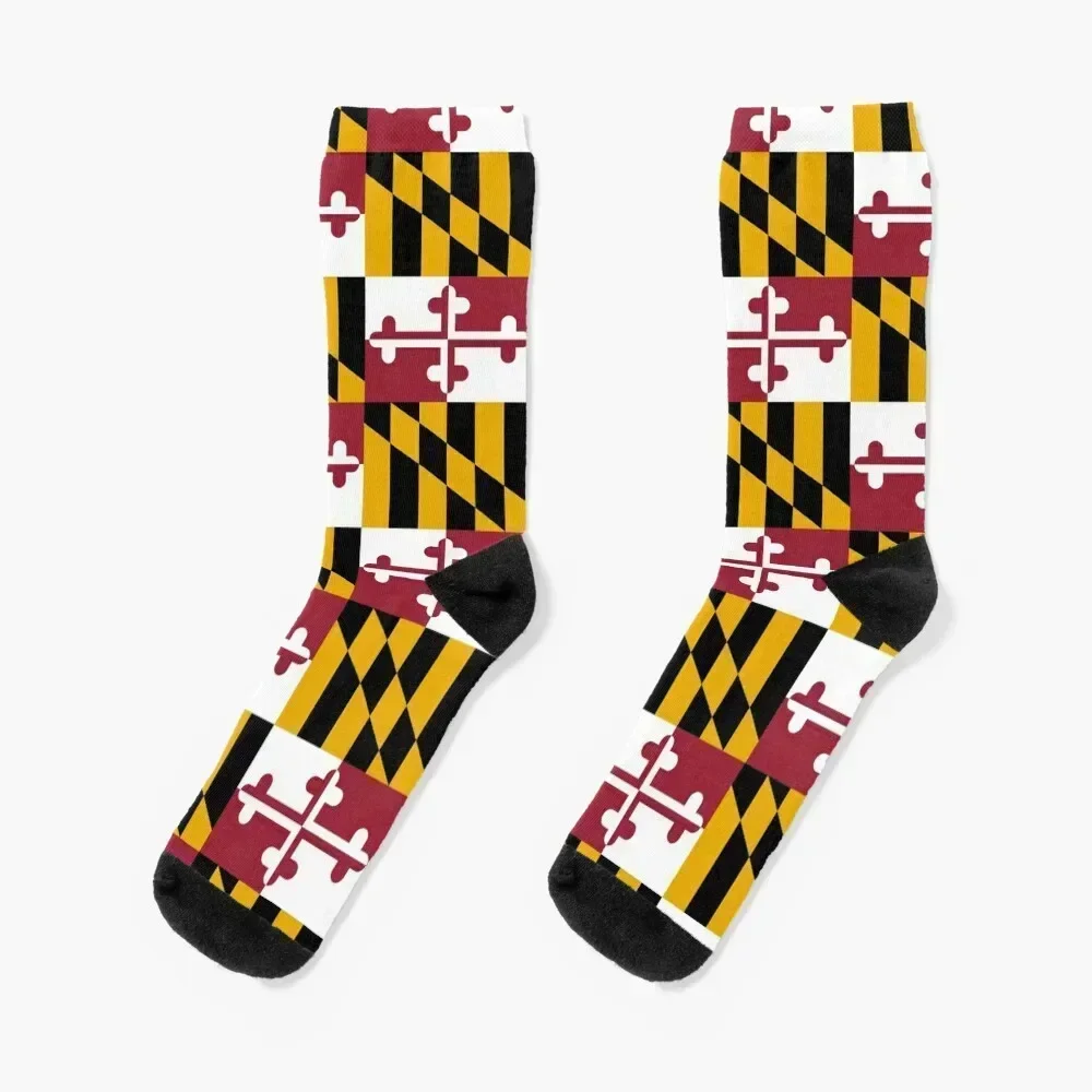 

Flag of Maryland Socks happy hiking cartoon gifts Women Socks Men's sheer kids professional running Socks Men's Women's