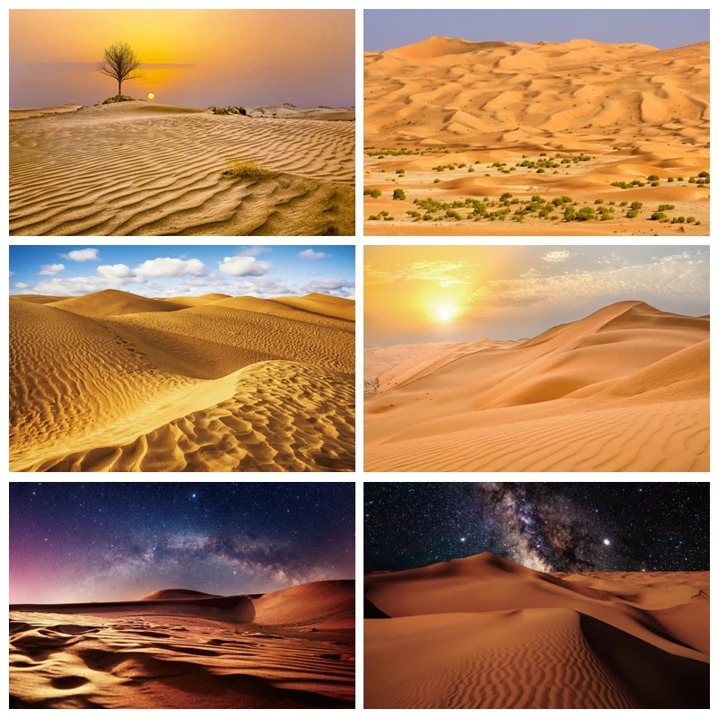 Africa Desert Photography Backdrop Egyptian Pyramid Desert Sand Dunes Sunset Natural Scenic Travel Portrait Photo Background