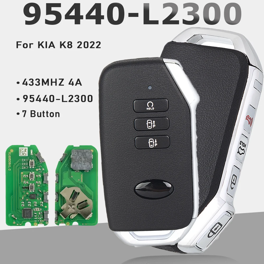 

KEYECU 95440-L2300, 7 Buttons Smart Remote Key Keyless Go Fob 4A Chip 433Mhz Proximity Control For KIA K5 2021