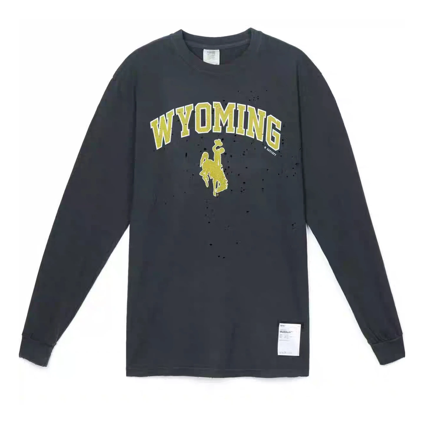 

Street Sle Long Sve T-irt Men's round Ne Letter Print Worn Bla Tee Breathable Cotton Running Hiking Daily Wear ex