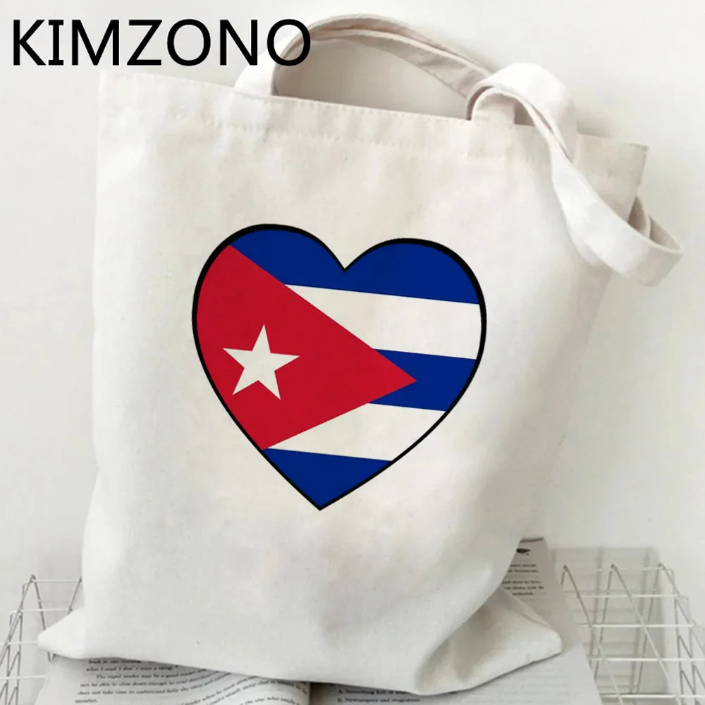 Cuba shopping bag grocery tote cotton canvas bolso bag reciclaje jute boodschappentas string grab