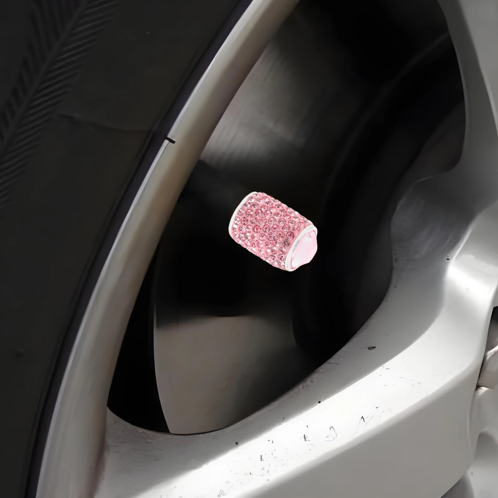 

4pcs Bling Rhinestone Tire Valve Caps for Car Alloy Sealed Stem Covers with Anti Leakage Design Accessories