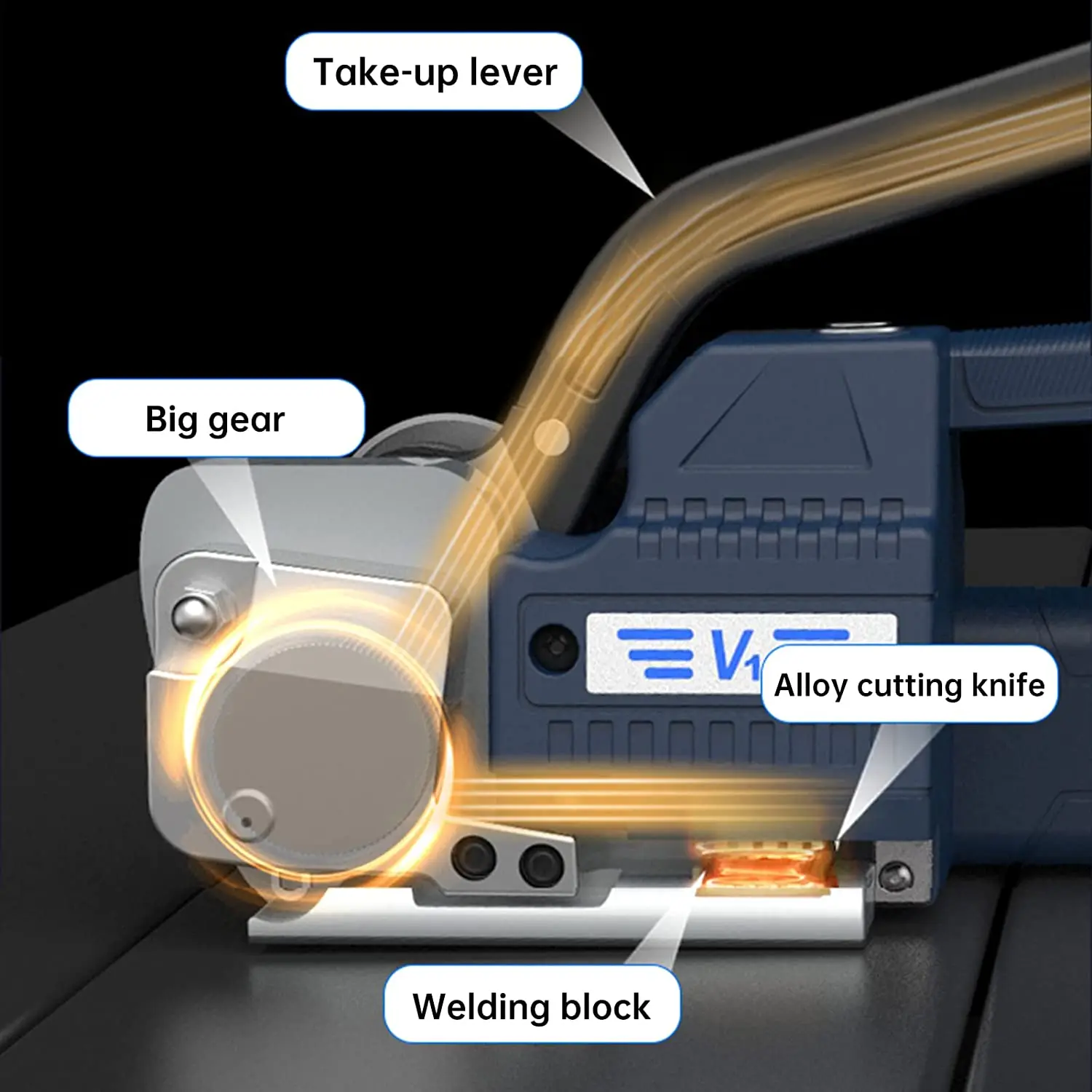 Willie Pak V1‑Max 3500N Cordless Electric Strapping Tool Portable Friction Welding Strapping Machine for PET & PP Straps