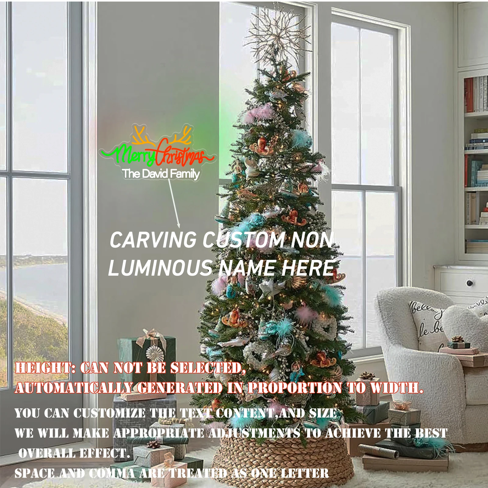 علامة نيون مخصصة لعيد الميلاد علامة نيون LED مخصصة تعمل بمنفذ USB علامة اسم شخصية ديكور جدار لحفلات الزفاف وأعياد الميلاد والهالوين