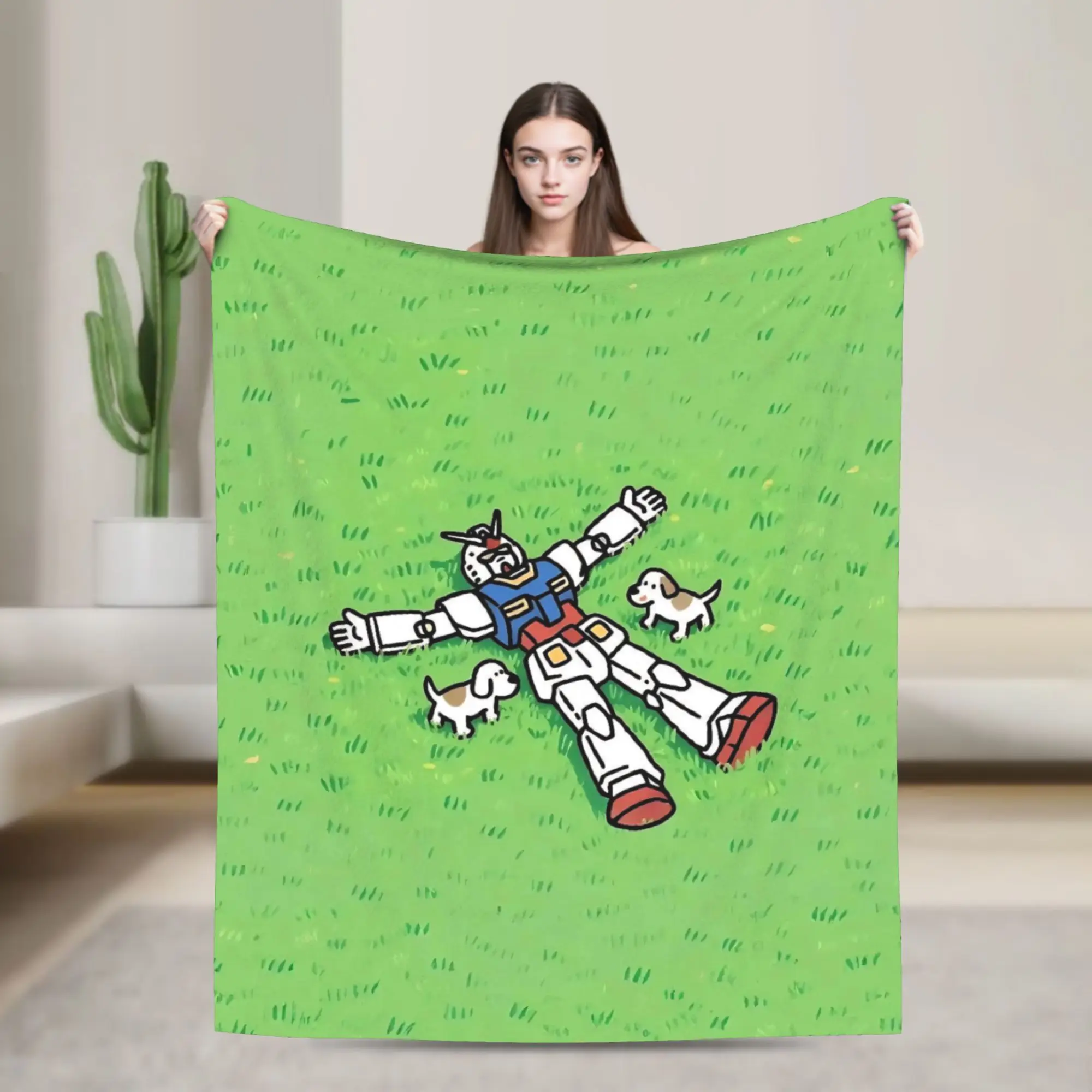 Gundams RX-78-2 Blanket Anime  Flannel Throw Blankets Summer Air Conditioning Decoration Soft Warm Bedsprea,