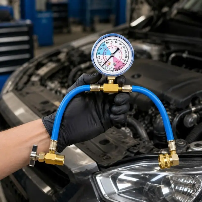 M76E R134a Service-Kühlmessgeräte-Werkzeug mit Schlauchsatz für Prüfaufgaben Automobilbereich – Detail 5