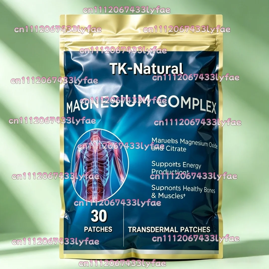 30 Patches Magnesium Oxide & Citrate Transdermal Patches Support Healthy Bones, Muscles, Teeth, Energy & Relaxation