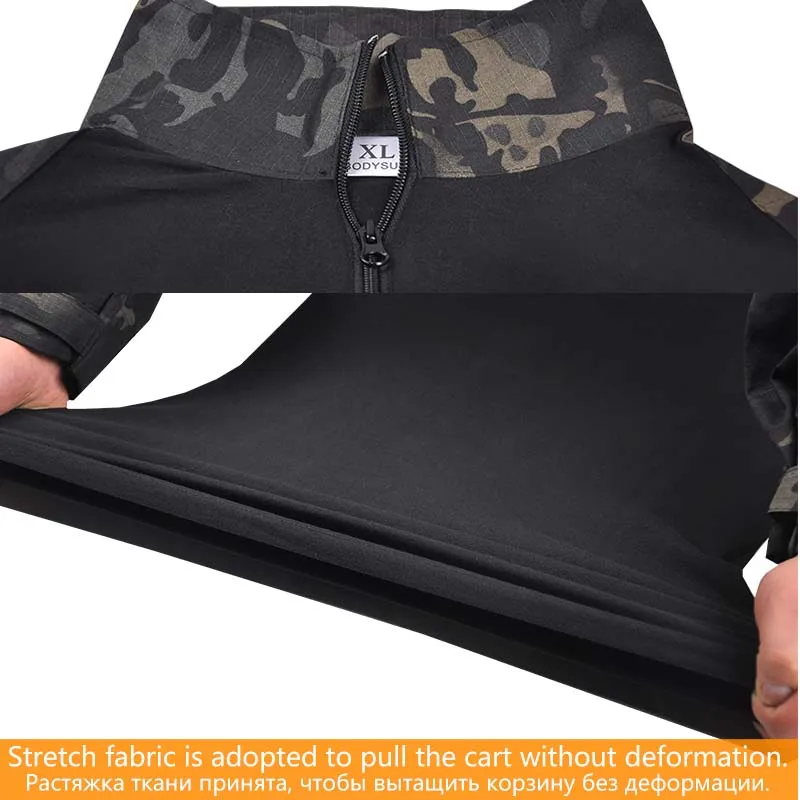 Taktická košile hon oblečení potírat košile muž léto camo topy ležérní tvoření košile wear-resistant