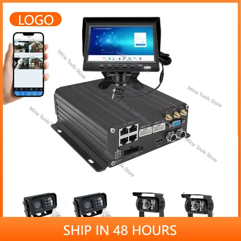 12CH MNVR Remote Control Car Black Box 8AHD 4IPC Camera Fleet Tracking System
