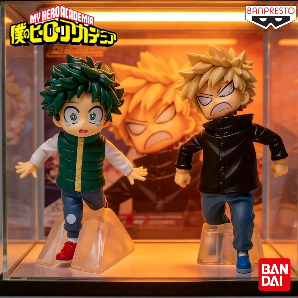 My Hero Academia Q-Version Figur, Izuku Midoriya & Katsuki Bakugo Anime-Ornament für Auto & PC-Gehäuse, Bandai Preisfigur