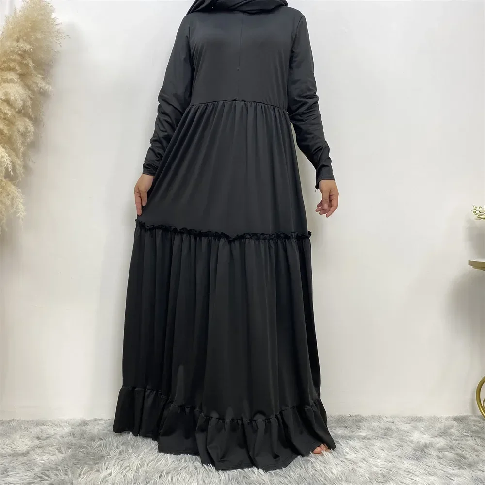 Abiti lunghi donna tinta unita Islam abbigliamento Abaya moda musulmana Hijab Dubai Abaya abiti africani per le donne Musulman Djellaba