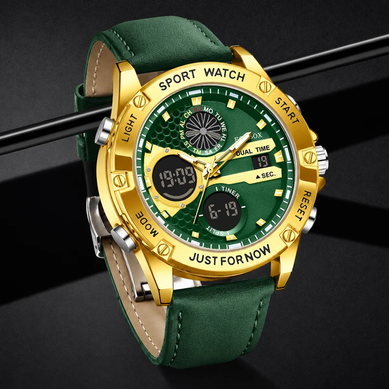 FOXBOX Fashion Military Watches for Men Luxury Original Sports Chronograph Watch ​Waterproof Quartz Clock Digital WristWatch