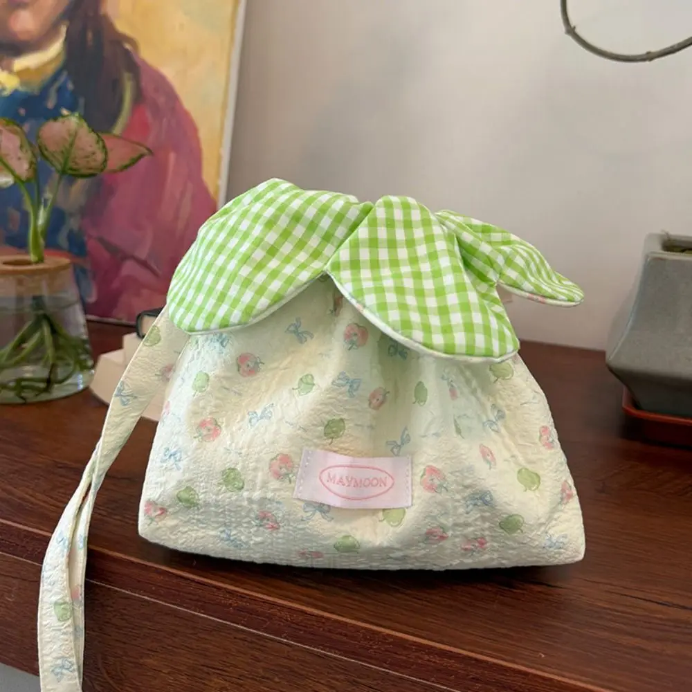 

Легкая сумка-шоппер в корейском стиле с клетчатым узором, милая тканевая сумка с цветочным принтом, портативная сумка через плечо для хранения вещей