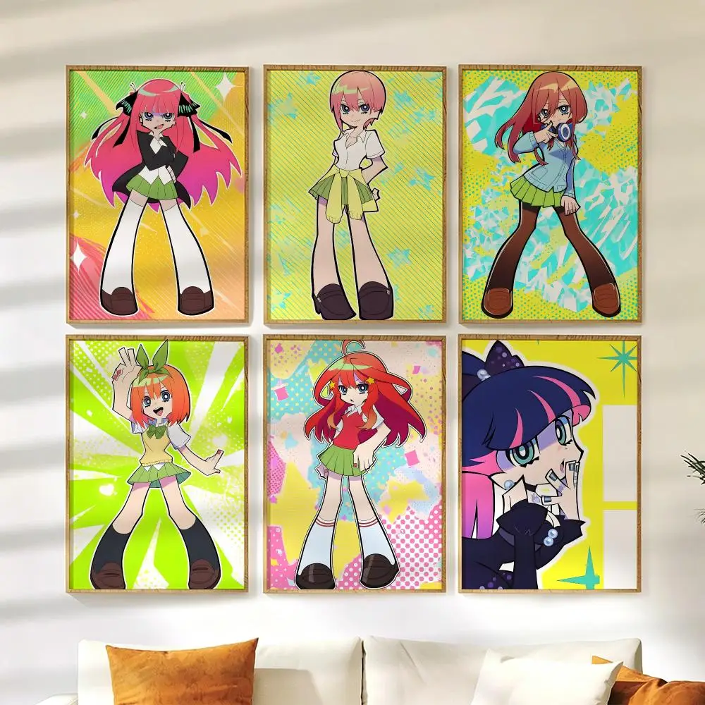 P-Panty and Stocking Cartoon Poster Wall Stickers HD Painting Self Adhesive Art Decals for Bedroom Living Room Home Decor