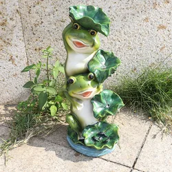 Courtyard Garden Ornaments Resin Crafts Creative Home Decoration Ornaments Luminous Solar Energy Frog Decoration Ornaments Gifts